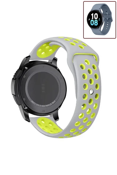 KRETON KRETON Samsung Galaxy Watch 5 40mm/44mm Uyumlu Kordon Yumuşak Dokulu Delikli Desenli Silikon Kayış - Resim 9