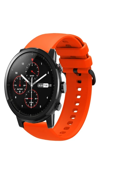 KRETON KRETON Amazfit Pace 2 Stratos Uyumlu Kordon Yumuşak Dokulu Soft Renk Tokalı Silikon Kayış - Resim 8
