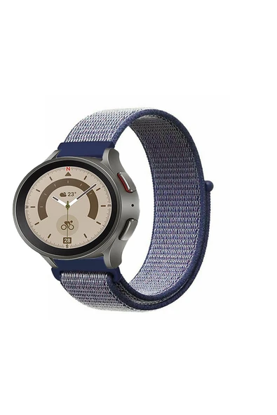 KRETON KRETON Samsung Galaxy Watch 5 Pro Uyumlu Spor Kumaş Desenli Cırt Cırtlı Kordon Kayış - Resim 4