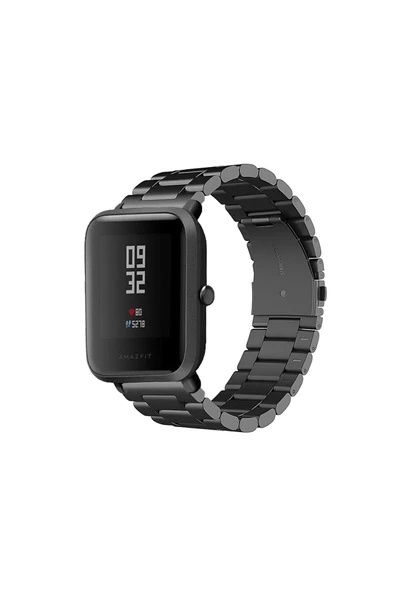 KRETON KRETON Amazfit BİP-BİPU-BİPS-BİP LİTE-BİPUPRO-BİP3 Uyumlu SİYAH Kordon Baklava Model Paslanmaz Çelik Kayış - Resim 7
