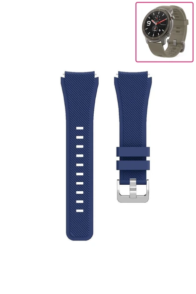 KRETON KRETON Amazfit GTR 47mm Akıllı Saat Uyumlu Tırtık Desenli Silikon Kordon Kayış - Resim 5