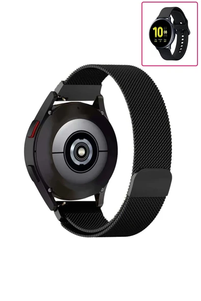 KRETON KRETON Samsung Galaxy Watch Active 2 40mm/44mm Uyumlu Kordon Hasır Metal Örgü Mıknatıslı Milano Kayış - Resim 4