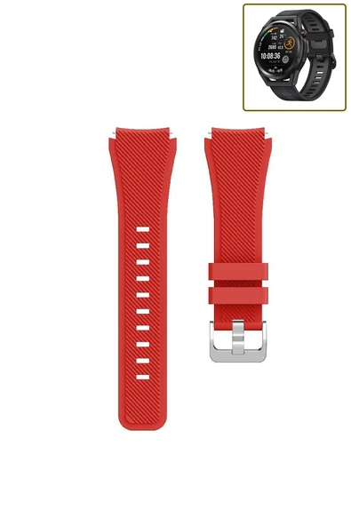 KRETON KRETON Huawei Watch Gt Runner Akıllı Saat Uyumlu Tırtık Desenli Silikon Kordon Kayış - Resim 9