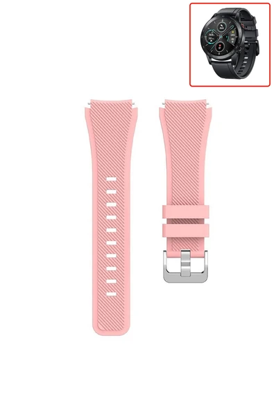 KRETON KRETON Honor Magic Watch 2 46mm Akıllı Saat Uyumlu Tırtık Desenli Silikon Kordon Kayış - Resim 12