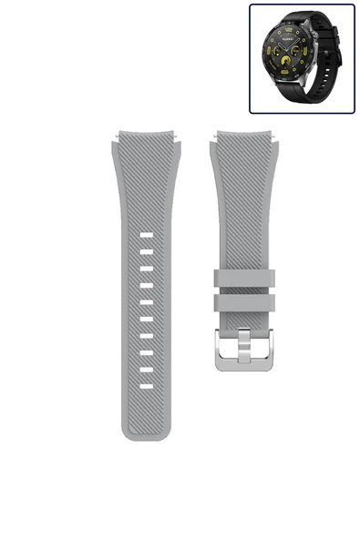 KRETON KRETON Huawei Watch Gt4 46mm Akıllı Saat Uyumlu Tırtık Desenli Silikon Kordon Kayış - Resim 9