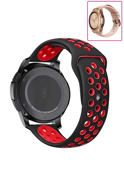 KRETON KRETON Samsung Galaxy Watch 42mm Uyumlu Kordon Yumuşak Dokulu Delikli Desenli Silikon Kayış - Resim 4