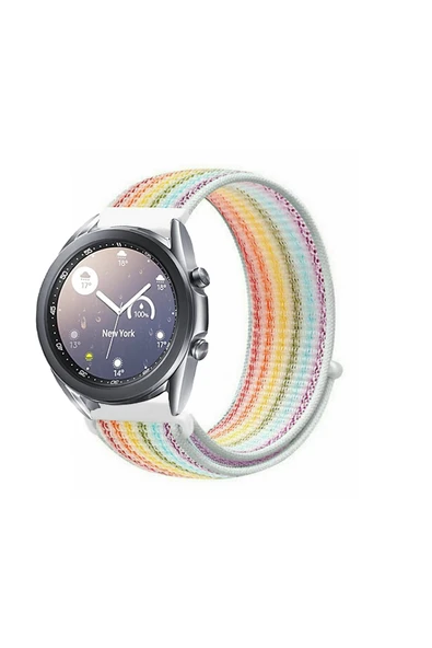 KRETON KRETON Samsung Galaxy Watch 3 41mm Uyumlu Spor Kumaş Desenli Cırt Cırtlı Kordon Kayış - Resim 5