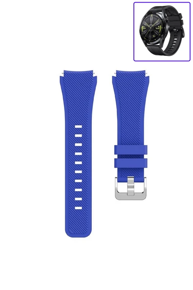 KRETON KRETON Huawei Watch Gt3 46mm Akıllı Saat Uyumlu Tırtık Desenli Silikon Kordon Kayış - Resim 7