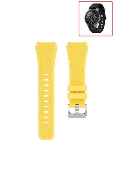 KRETON KRETON Samsung Galaxy Watch 46mm Akıllı Saat Uyumlu Tırtık Desenli Silikon Kordon Kayış - Resim 8