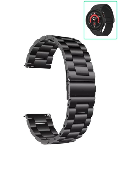 KRETON KRETON Samsung Galaxy Watch 5 Pro Uyumlu GÜMÜŞ Kordon Baklava Model Paslanmaz Çelik Metal Kayış - Resim 8