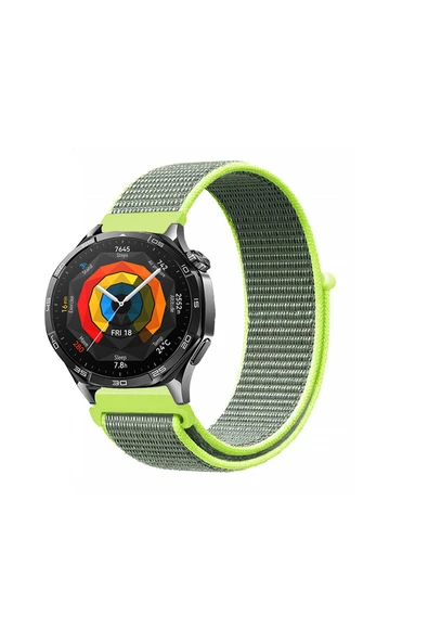 KRETON KRETON Huawei Watch GT5 46mm  Uyumlu Spor Kumaş Desenli Cırt Cırtlı Kordon Kayış - Resim 6