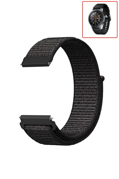 KRETON KRETON Samsung Galaxy Watch 46mm Uyumlu Spor Kumaş Desenli Cırt Cırtlı Kordon Kayış - Resim 4