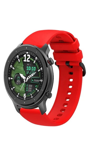 KRETON KRETON Amazfit GTR 47mm Uyumlu Kordon Yumuşak Dokulu Soft Renk Tokalı Silikon Kayış - Resim 3