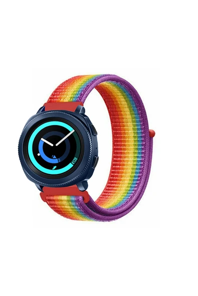 KRETON KRETON Samsung Gear Sport Uyumlu Spor Kumaş Desenli Cırt Cırtlı Kordon Kayış - Resim 4