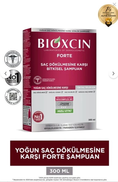 Bioxcin Forte 300 ml Şampuan - Yoğun Dökülme Şampuanı Tüm Saç Tipleri ürün görseli 1