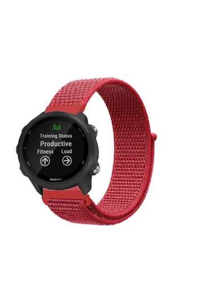 KRETON KRETON Garmin Forerunner 245 / 245 Music Uyumlu Spor Kumaş Desenli Cırt Cırtlı Kordon Kayış - Resim 2