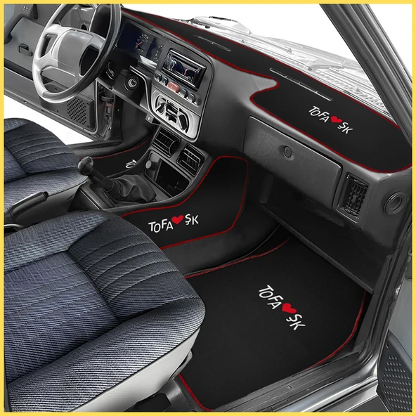 Tofaş Şahin Doğan Kartal Nakışlı Halı Paspas / Tofaş Yüksek Torpido Koruma Halısı & Konsol Yan Kumaşı - Resim 2