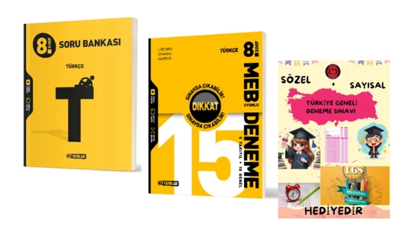 HIZ YAYINLARI 8. SINIF TÜRKÇE SORU BANKASI ve 15 Lİ DENEME - Hediyeli ürün görseli