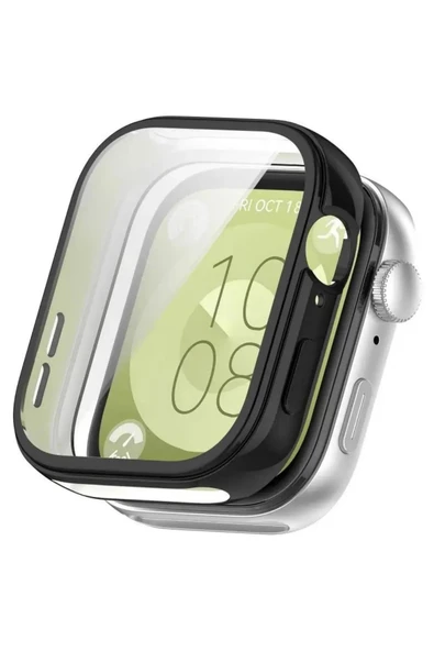 KRETON KRETON Huawei Watch Fit 3 ile Uyumlu Kasa ve Ekran Koruyucu 360 Tam Koruma Silikon Kılıf - Resim 9