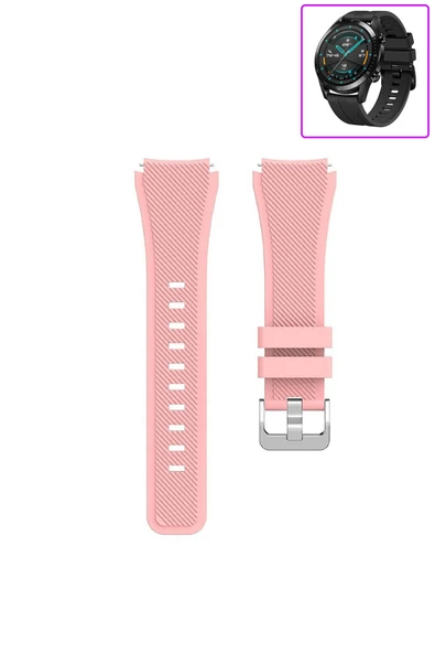 KRETON KRETON Huawei Watch Gt2 46mm Akıllı Saat Uyumlu Tırtık Desenli Silikon Kordon Kayış - Resim 3
