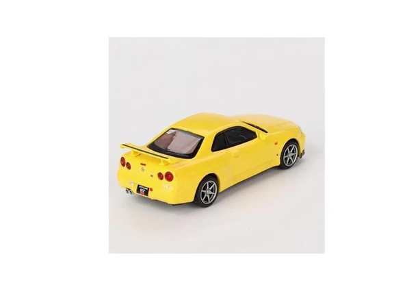 Mini GT 762 Nissan Skyline GT-R (R34) V-Spec Lightning Yellow 1/64 Model Araba - Resim 3