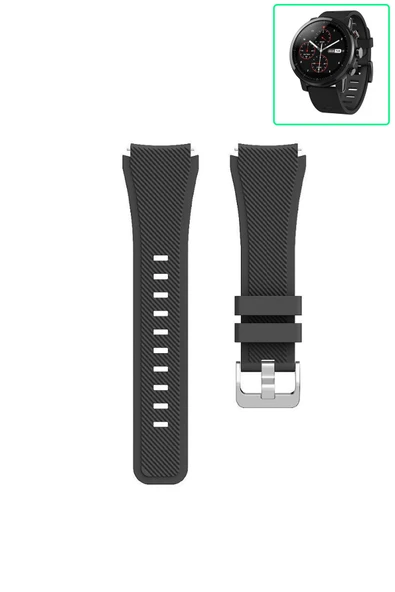 KRETON KRETON Amazfit Pace 2 Stratos Akıllı Saat Uyumlu Tırtık Desenli Silikon Kordon Kayış - Resim 11