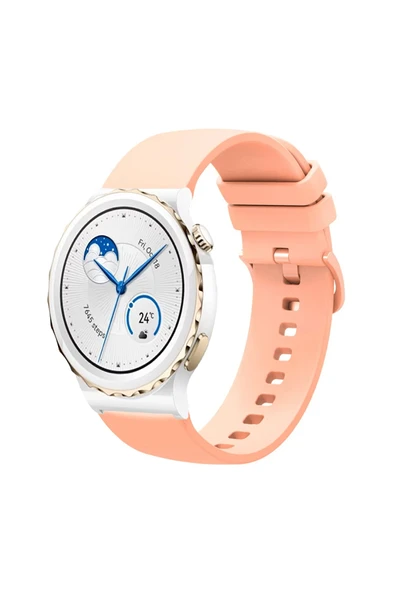 KRETON KRETON Huawei Watch Gt3 Pro 43mm ile Uyumlu Kordon Yumuşak Dokulu Soft Renk Tokalı Silikon Kayış - Resim 7
