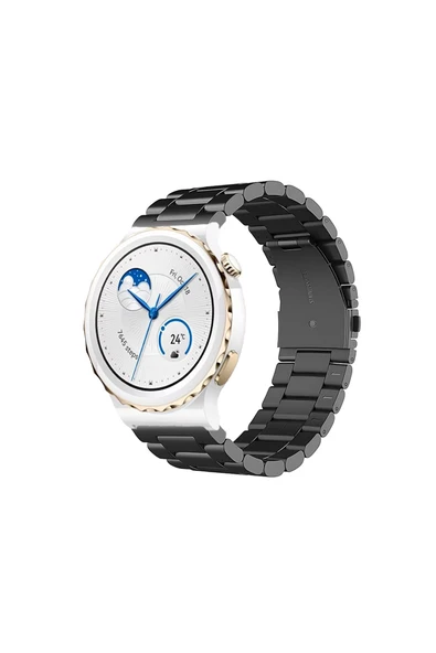 KRETON KRETON Huawei Watch Gt3 Pro 43mm Uyumlu GÜMÜŞ Kordon Baklava Model Paslanmaz Çelik Kayış - Resim 7