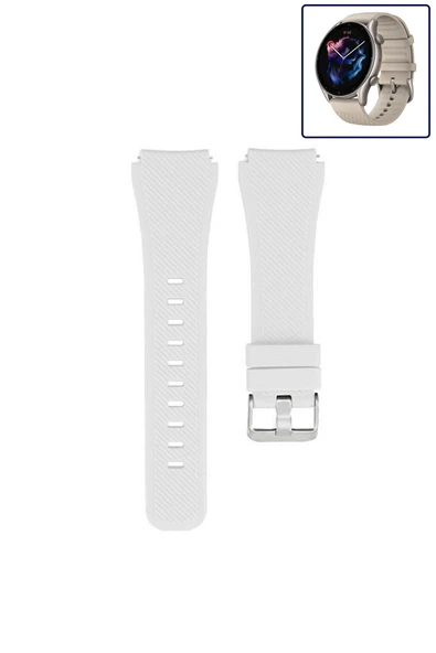 KRETON KRETON Amazfit GTR3-GTR3 PRO Akıllı Saat Uyumlu Tırtık Desenli Silikon Kordon Kayış - Resim 2