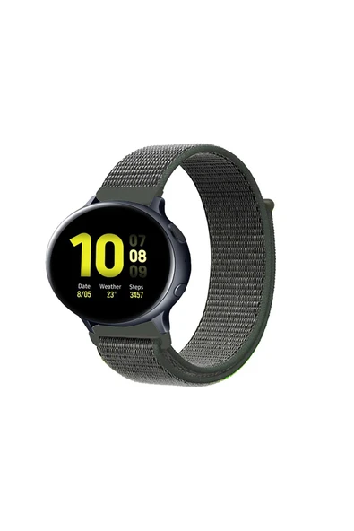 KRETON KRETON Samsung Galaxy Watch Active 2 40mm/44mm Uyumlu Spor Kumaş Desenli Cırt Cırtlı Kordon Kayış - Resim 8