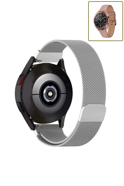 KRETON KRETON Samsung Galaxy Watch 3 41mm Uyumlu Kordon Hasır Metal Örgü Mıknatıslı Milano Kayış - Resim 4