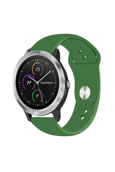 KRETON KRETON Garmin Vivo Active 3 Ile Uyumlu Yumuşak Dokulu Silikon Kordon Kayış (20MM) - Resim 3