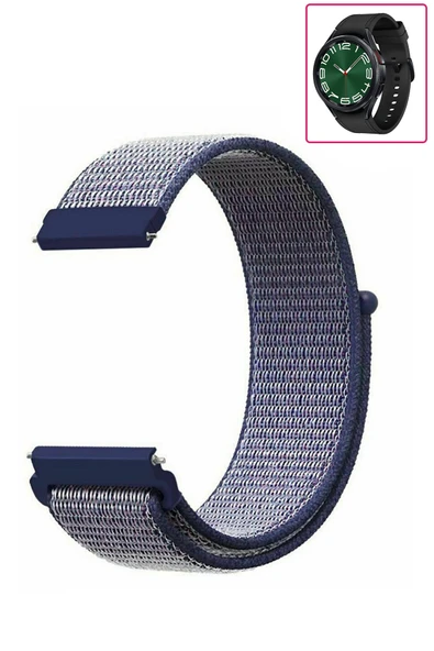 KRETON KRETON Samsung Galaxy Watch 6 Classic 43mm / 47mm Uyumlu Spor Kumaş Desenli Cırt Cırtlı Kordon Kayış - Resim 7