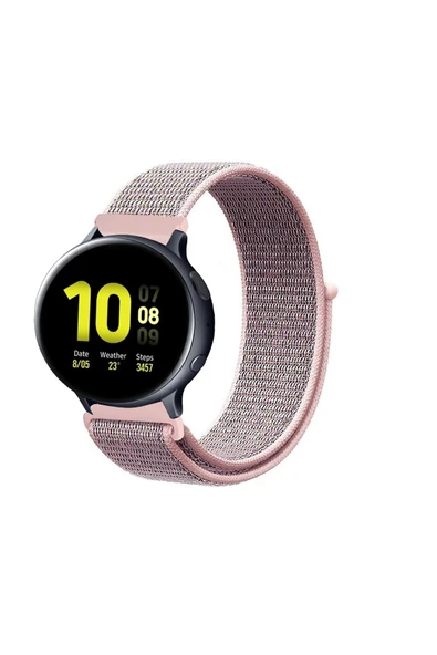 KRETON KRETON Samsung Galaxy Watch Active 2 40mm/44mm Uyumlu Spor Kumaş Desenli Cırt Cırtlı Kordon Kayış - Resim 11