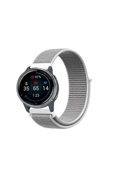 KRETON KRETON Garmin Venu 2 Uyumlu Spor Kumaş Desenli Cırt Cırtlı Kordon Kayış - Resim 7