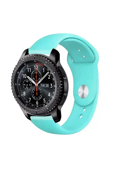 KRETON KRETON Samsung Gear S3 Frontier Uyumlu Koyu Yeşil Kordon Yumuşak Dokulu Silikon Kayış - Resim 3