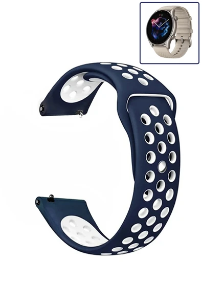 KRETON KRETON Amazfit GTR3-GTR3 PRO Uyumlu Kordon Yumuşak Dokulu Delikli Desenli Silikon Kayış - Resim 2