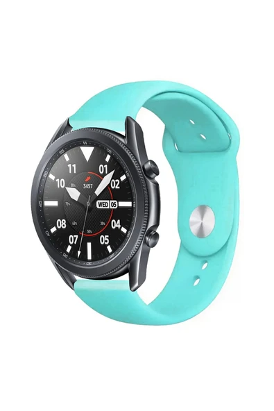 KRETON KRETON Samsung Galaxy Watch 3 45 mm Uyumlu Koyu Yeşil Kordon Yumuşak Dokulu Silikon Kayış - Resim 6