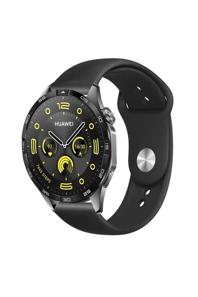 KRETON KRETON Huawei Watch Gt4 46mm Uyumlu KOYU YEŞİL Kordon Yumuşak Dokulu Silikon Kayış - Resim 6