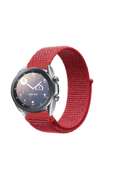 KRETON KRETON Samsung Galaxy Watch 3 41mm Uyumlu Spor Kumaş Desenli Cırt Cırtlı Kordon Kayış - Resim 6