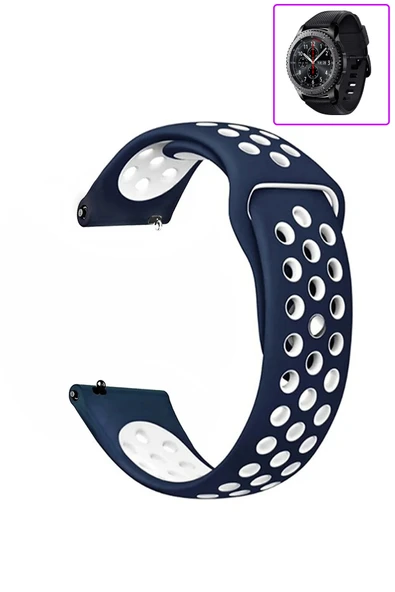 KRETON KRETON Samsung Gear S3 Frontier Uyumlu Kordon Yumuşak Dokulu Delikli Desenli Silikon Kayış - Resim 9