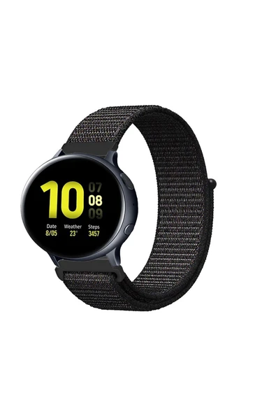 KRETON KRETON Samsung Galaxy Watch Active 2 40mm/44mm Uyumlu Spor Kumaş Desenli Cırt Cırtlı Kordon Kayış - Resim 2