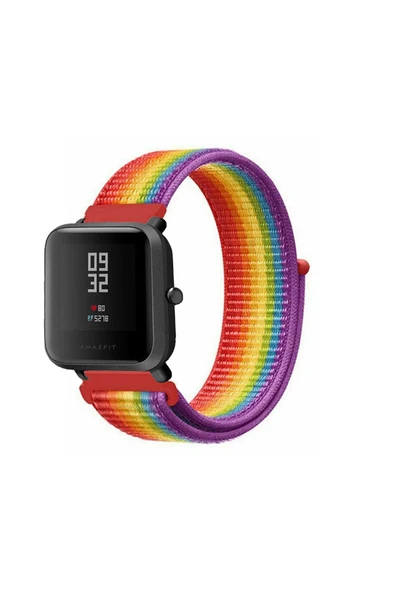 KRETON KRETON Amazfit BİP-BİPU-BİPS-BİP LİTE-BİPUPRO-BİP3 Uyumlu Spor Kumaş Desenli Cırt Cırtlı Kordon Kayış - Resim 5