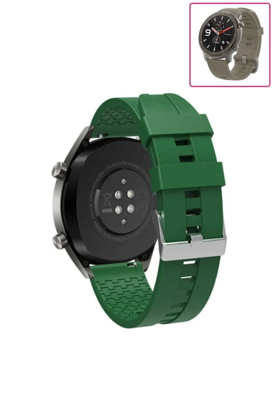 KRETON KRETON Amazfit GTR 47mm Akıllı Saat Ile Uyumlu Kaliteli Tokalı Siyah Silikon Kordon Kayış - Resim 5