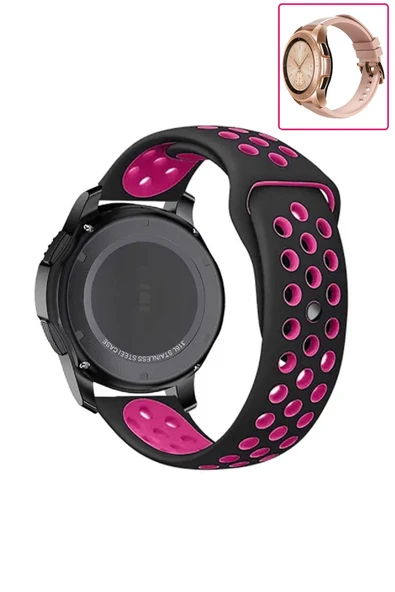 KRETON KRETON Samsung Galaxy Watch 42mm Uyumlu Kordon Yumuşak Dokulu Delikli Desenli Silikon Kayış - Resim 7