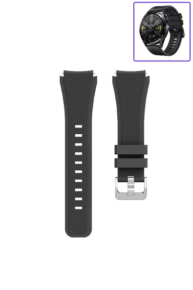 KRETON KRETON Huawei Watch Gt3 46mm Akıllı Saat Uyumlu Tırtık Desenli Silikon Kordon Kayış - Resim 6