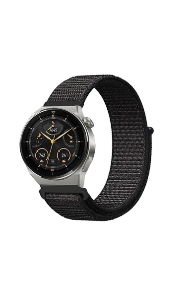 KRETON KRETON Huawei Watch Gt3 Pro 46mm Uyumlu Spor Kumaş Desenli Cırt Cırtlı Kordon Kayış - Resim 8