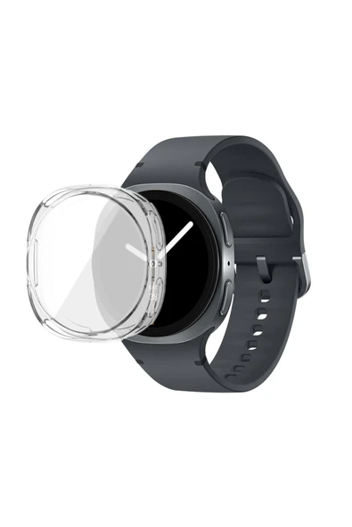 KRETON KRETON Samsung Galaxy Watch 8 44mm ile Uyumlu Kasa Ve Ekran Koruyucu 360 Tam Koruma Silikon Kılıf - Resim 4