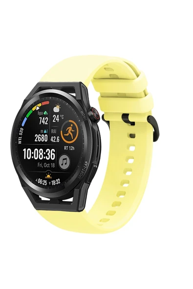 KRETON KRETON Huawei Watch Gt Runner Uyumlu Kordon Yumuşak Dokulu Soft Renk Tokalı Silikon Kayış - Resim 6