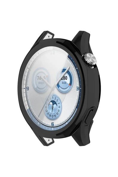 KRETON KRETON Huawei Watch Gt5 46mm ile Uyumlu Kasa Ve Ekran Koruyucu 360 Tam Koruma Silikon Kılıf - Resim 8
